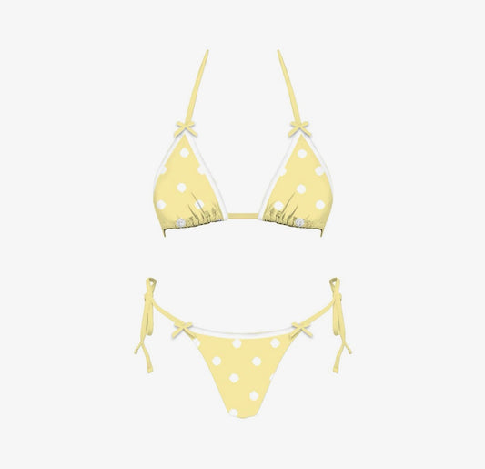 Little Yellow Polka Dot Bikini Bottom